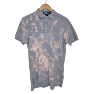 Ralph Lauren Grey & Pink Polo Shirt - Small